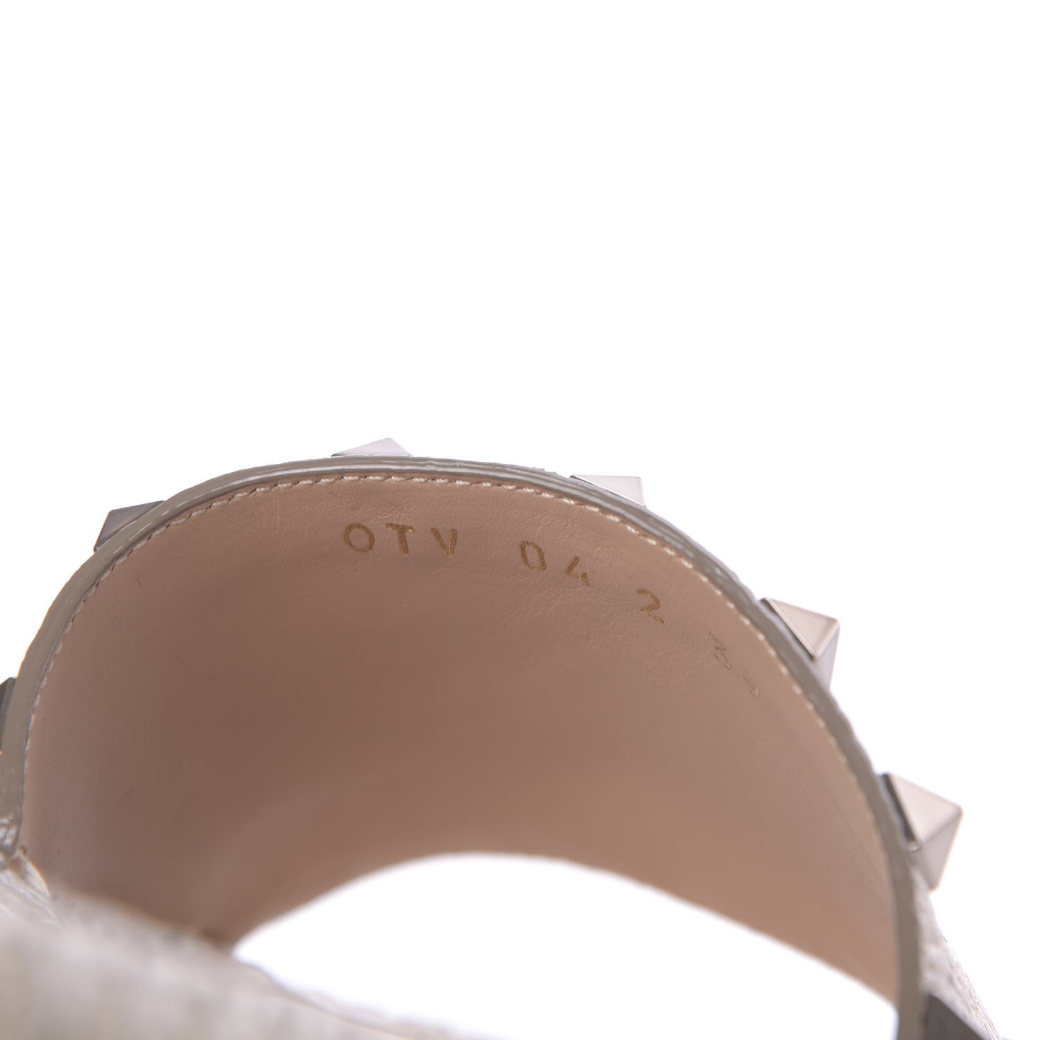 Valentino Garavani Metallic Grained Calfskin Rockstud Espadrille Flat Slide Sandals 39 Skin Natural 7 of 9