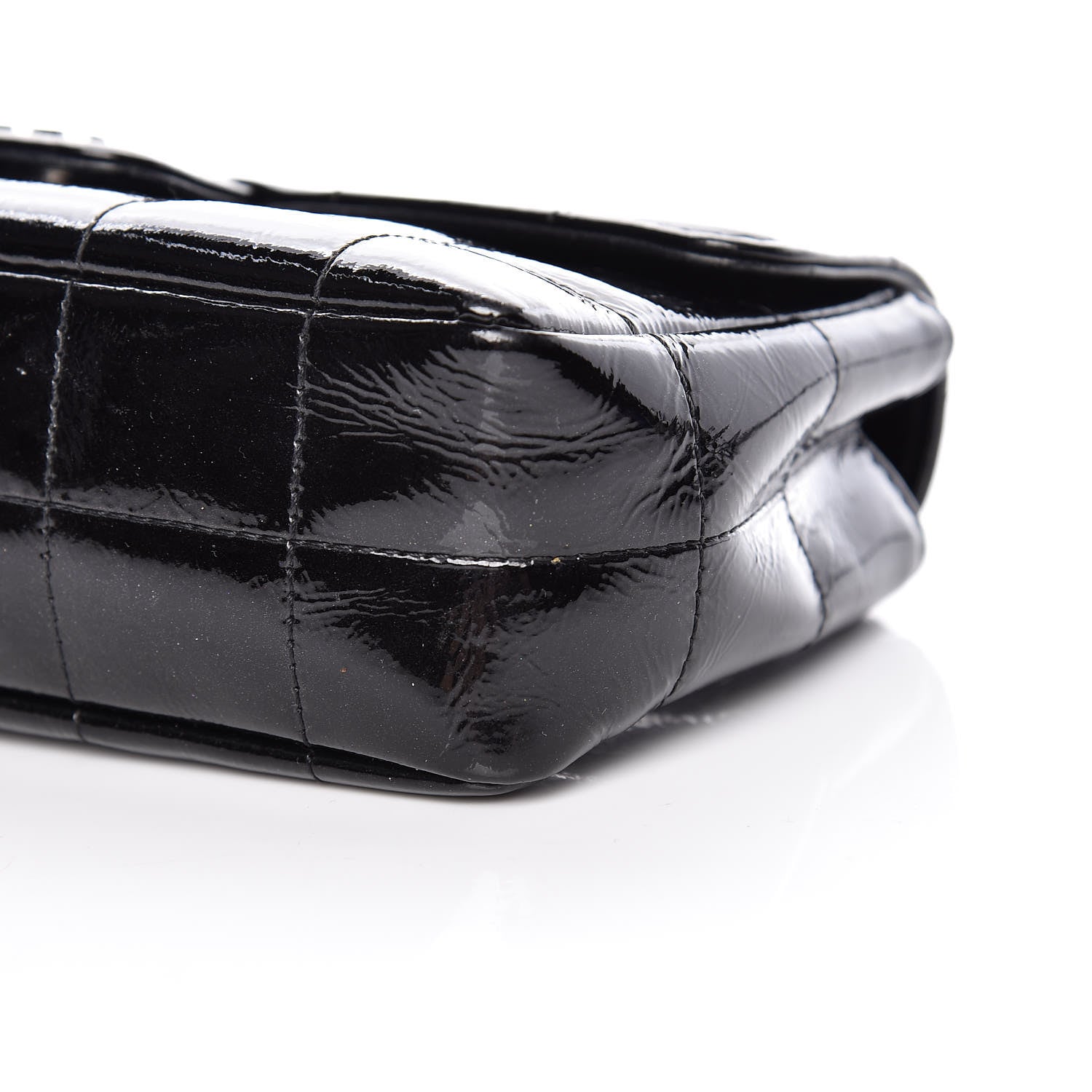 Chanel Distress Patent Quilted Mini Chocolate Bar Flap Black 6 of 9