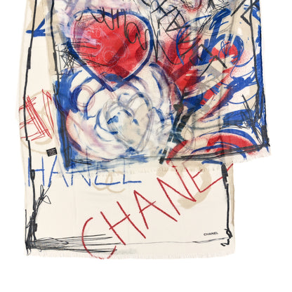Chanel Cashmere Silk CC Fringe Scarf Multicolor 2 of 3