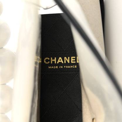 Chanel Lambskin PVC Sand By The Sea Flap With Pearl Strap Black 6 of 12