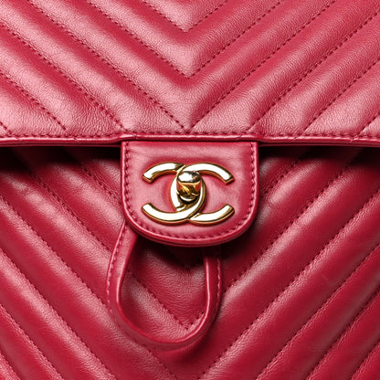 Chanel Calfskin Chevron Quilted Small Urban Spirit Backpack Dark Pink 8 of 10