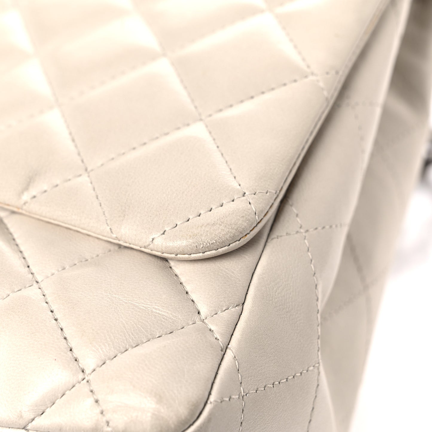 Lambskin Quilted Maxi Single Flap Beige