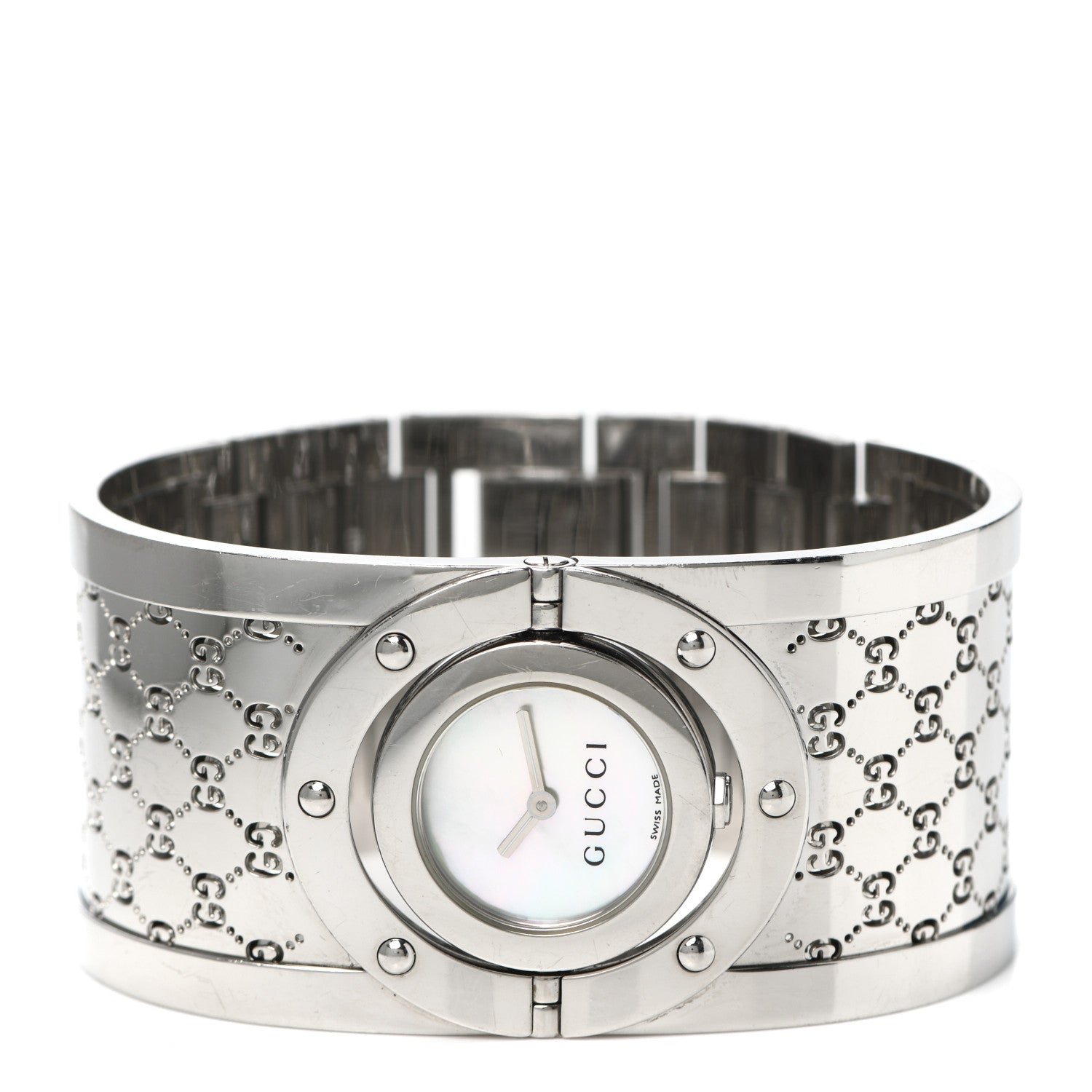 Gucci Stainless Steel Mother of Pearl 33mm Twirl Quartz Watch 2 of 4