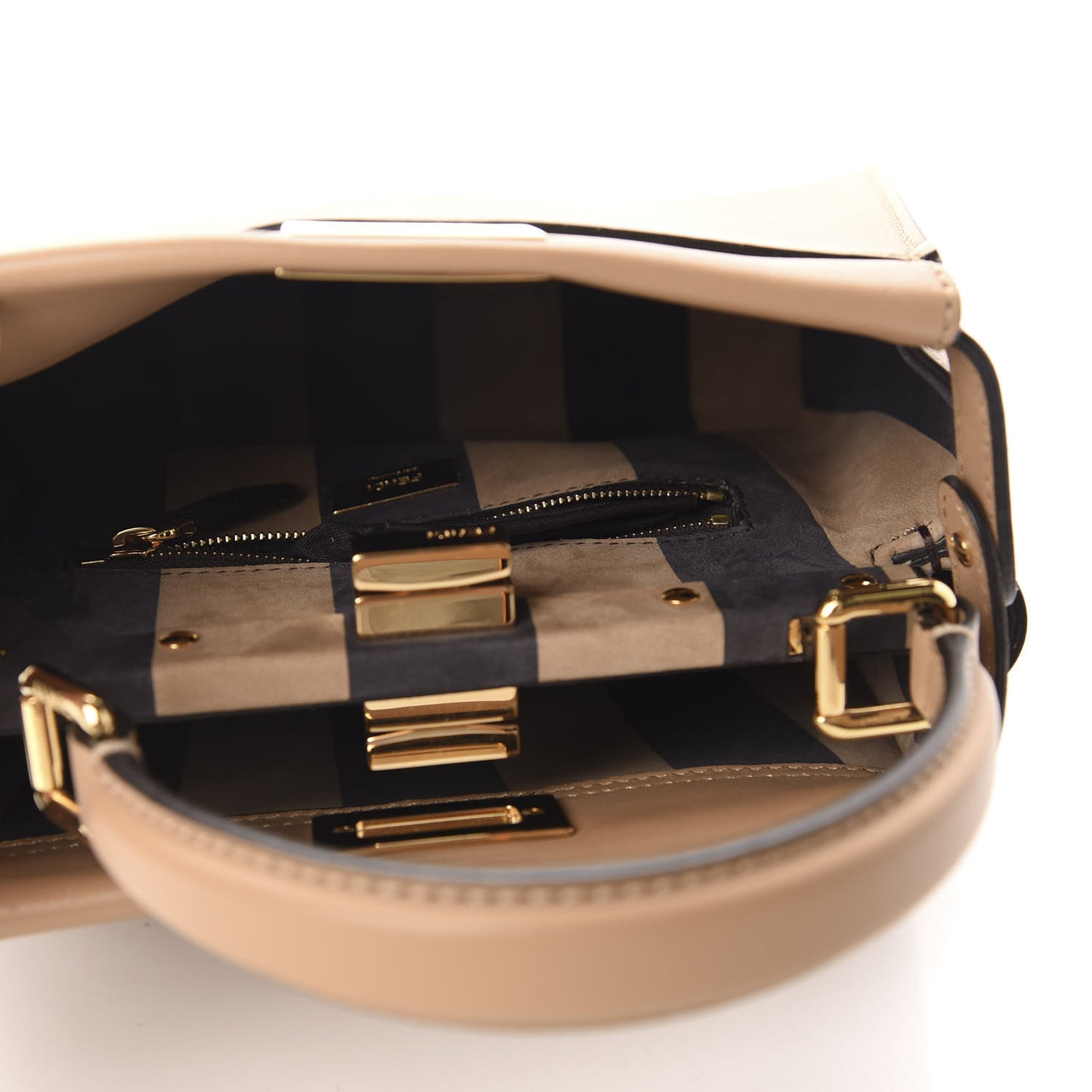 Vitello Seta Nabuk Pequin Mini Peekaboo Iconic Satchel Cuoio Tobacco Moro