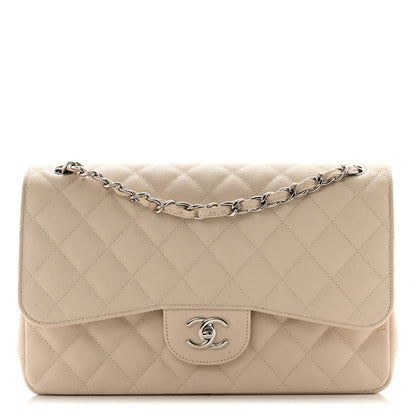 Chanel Caviar Quilted Jumbo Double Flap Ivory 1 of 12