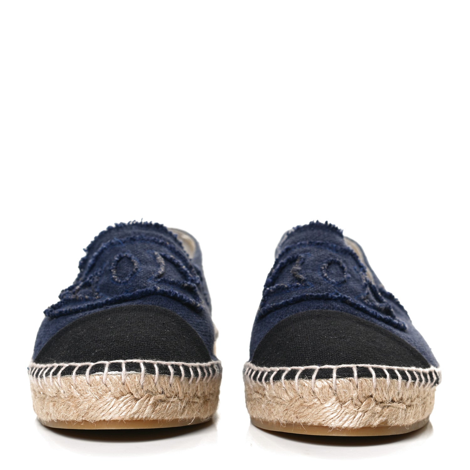 Chanel Linen CC Espadrilles 40 Blue Black 2 of 11