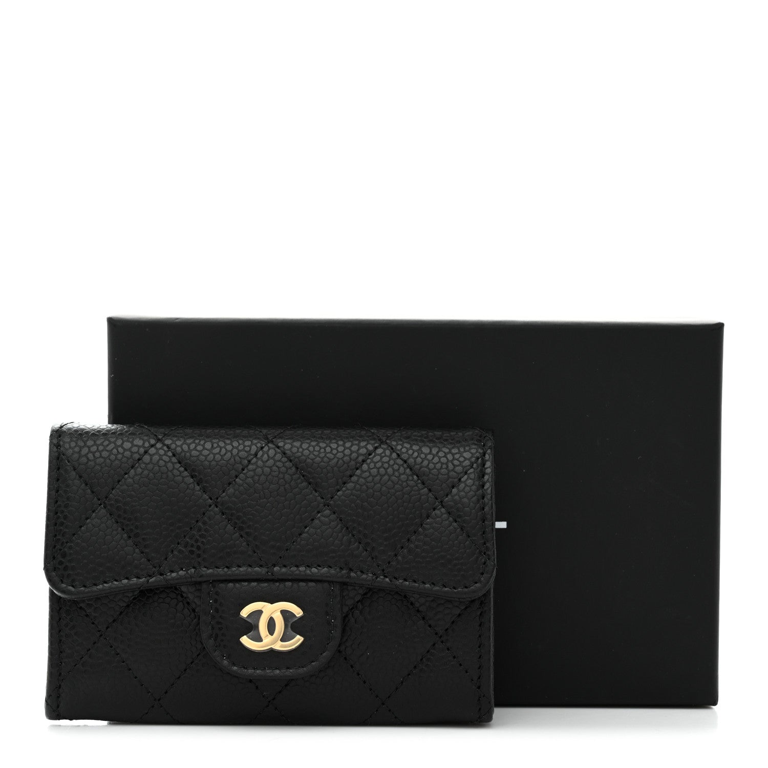 Chanel Caviar Quilted Flap Card Holder Wallet Black 9 of 9