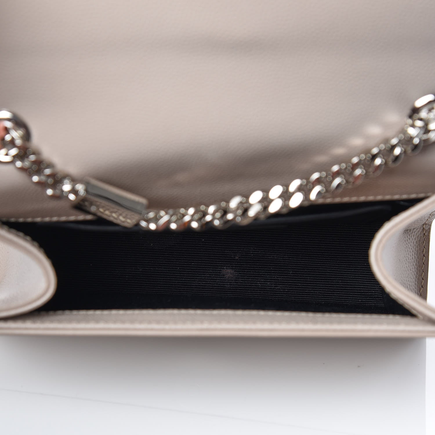Saint Laurent Grain De Poudre Small Monogram Kate Satchel Nude Powder 7 of 9