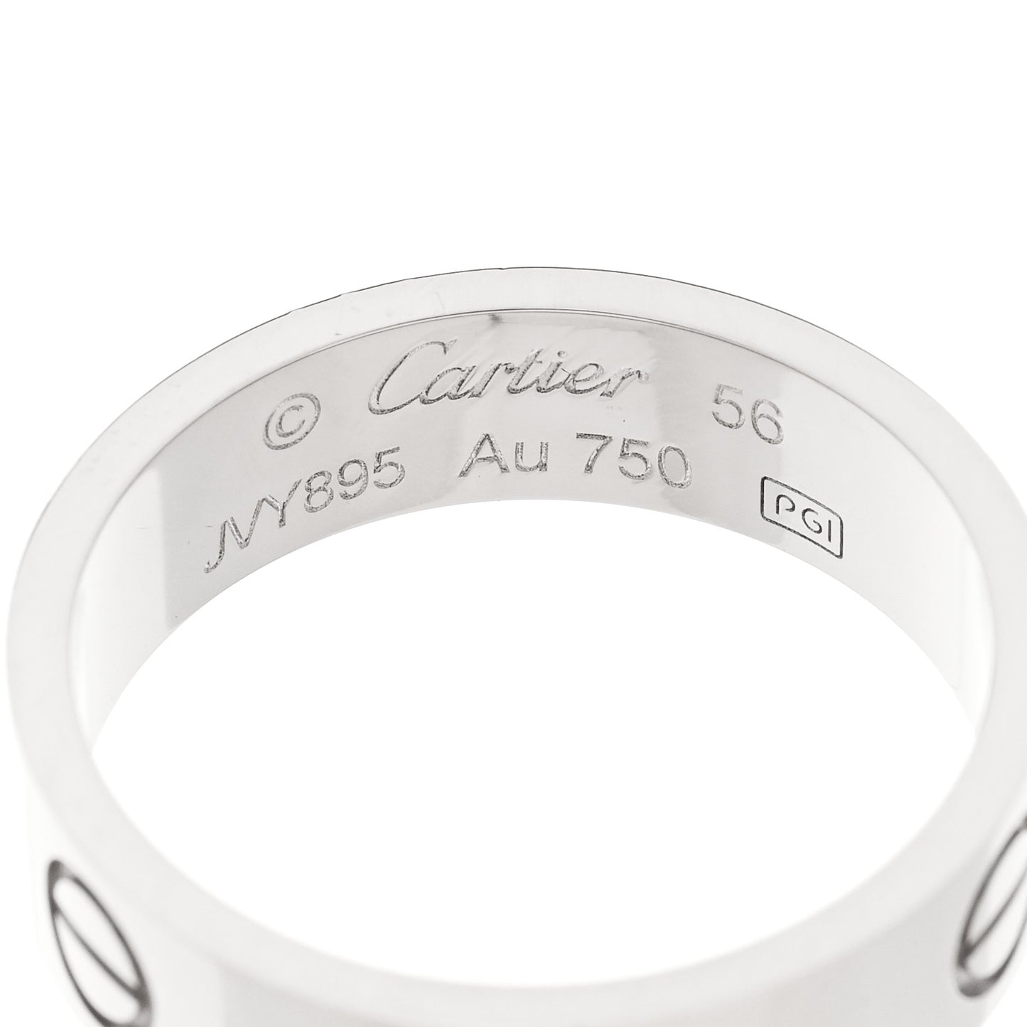 18K White Gold 5.5mm LOVE Ring 56 7.5