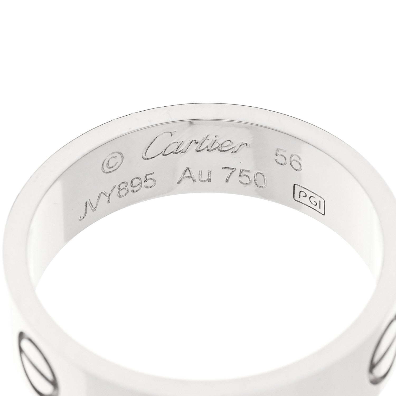 Cartier 18K White Gold 5.5mm LOVE Ring 56 7.5 4 of 5