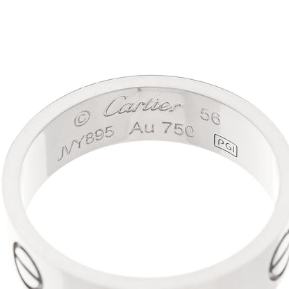 Cartier 18K White Gold 5.5mm LOVE Ring 56 7.5 4 of 5