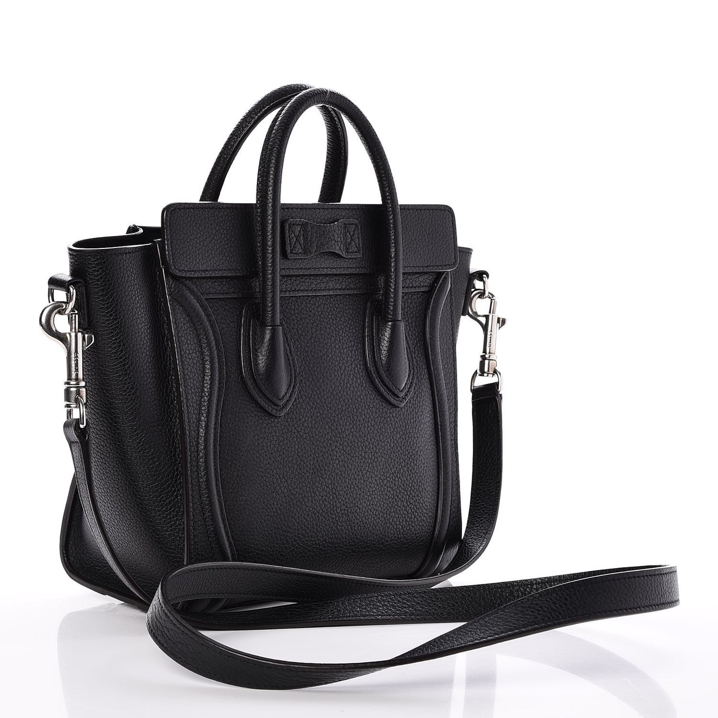 Drummed Calfskin Nano Luggage Black