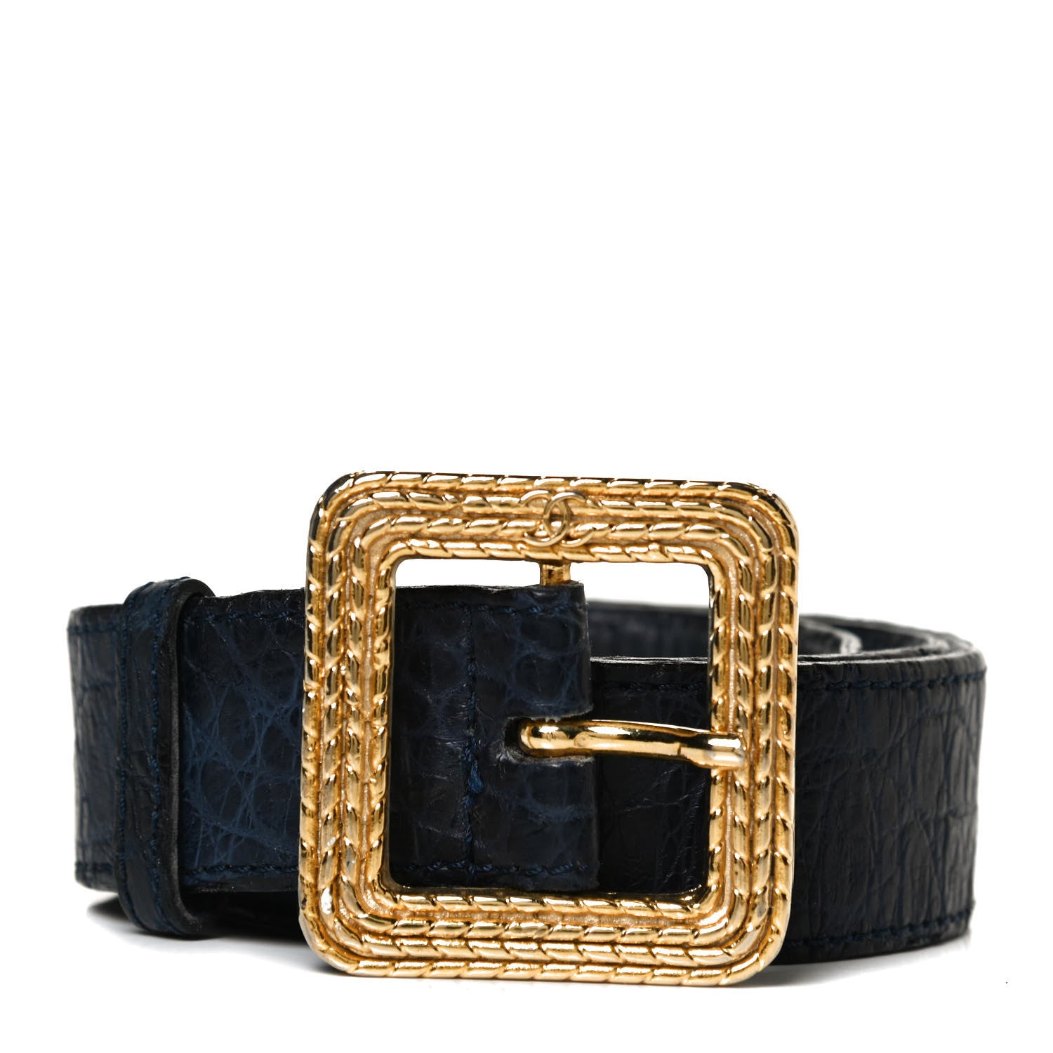 Chanel Crocodile Belt 80 32 Blue 1 of 5