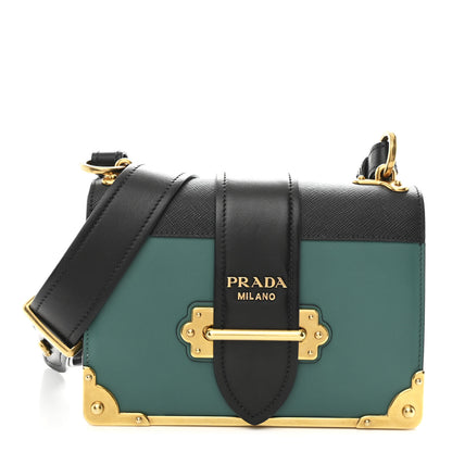 Prada City Calf Saffiano Cahier Bag Assenzio Black 1 of 11