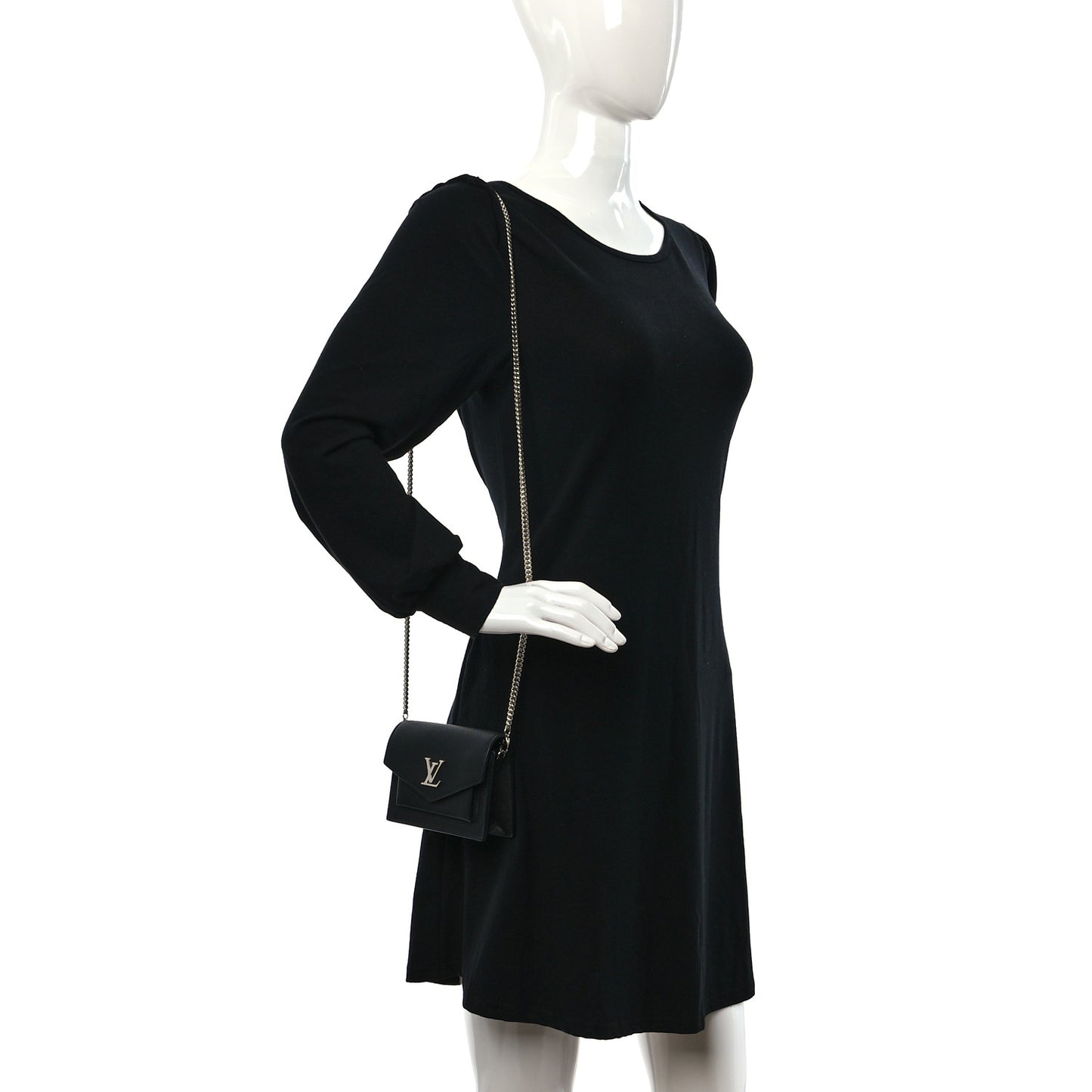 Soft Calfskin Mini My Lockme Chain Pochette Black