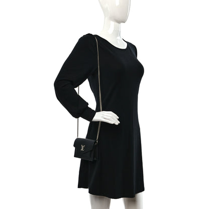 Louis Vuitton Soft Calfskin Mini My Lockme Chain Pochette Black 3 of 8