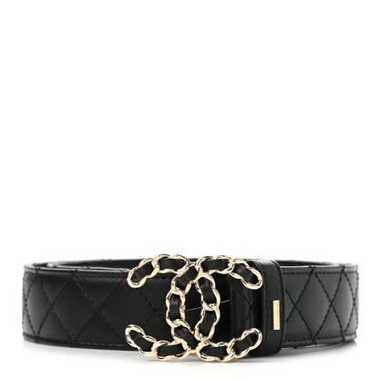 Chanel Lambskin Quilted CC Chain Belt 75 30 Black 1 of 8