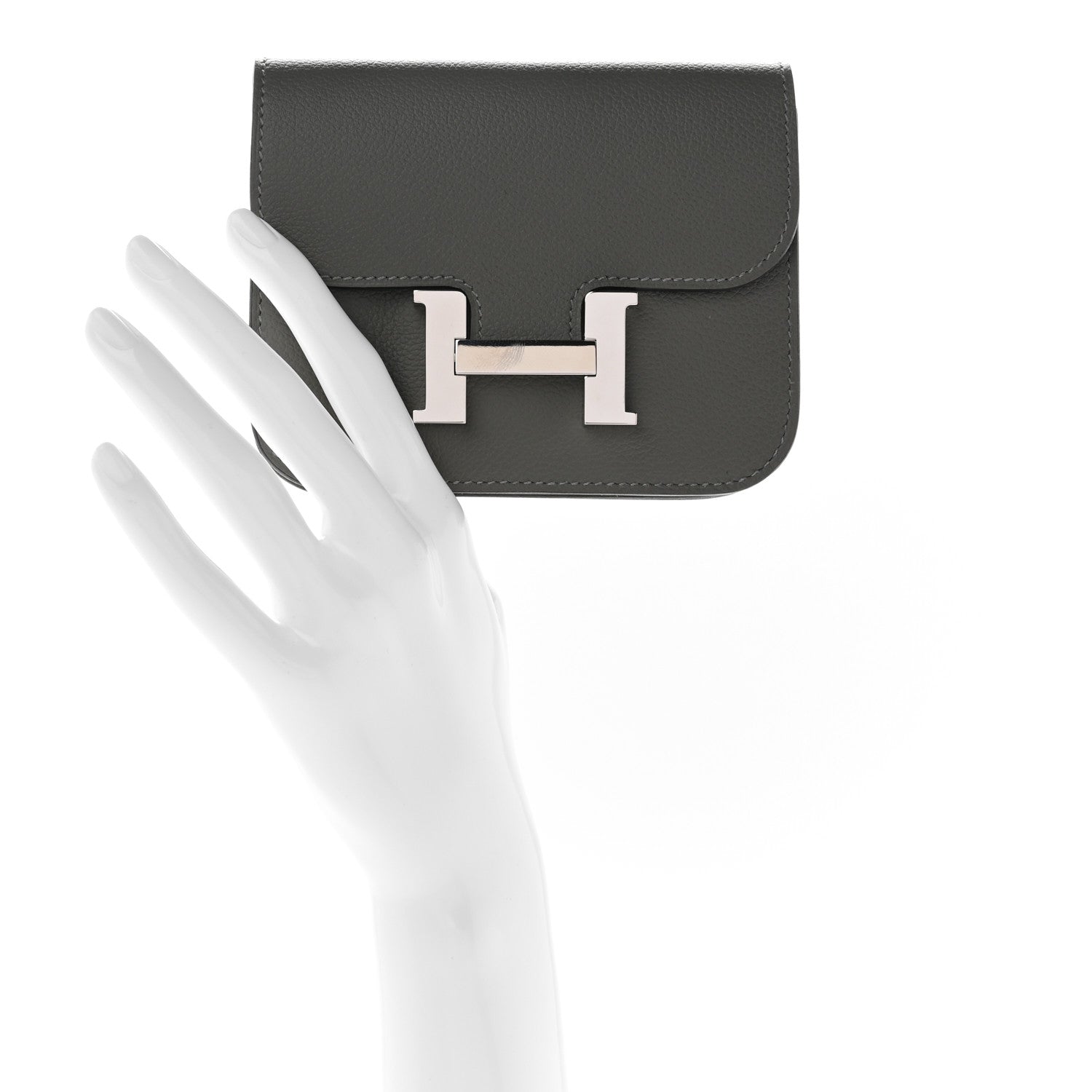 Hermes Evercolor Constance Slim Wallet Gris Meyer 2 of 9