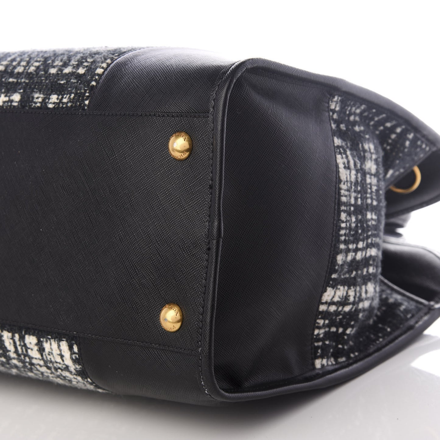 Tela Tweed Saffiano Tote Bag Black