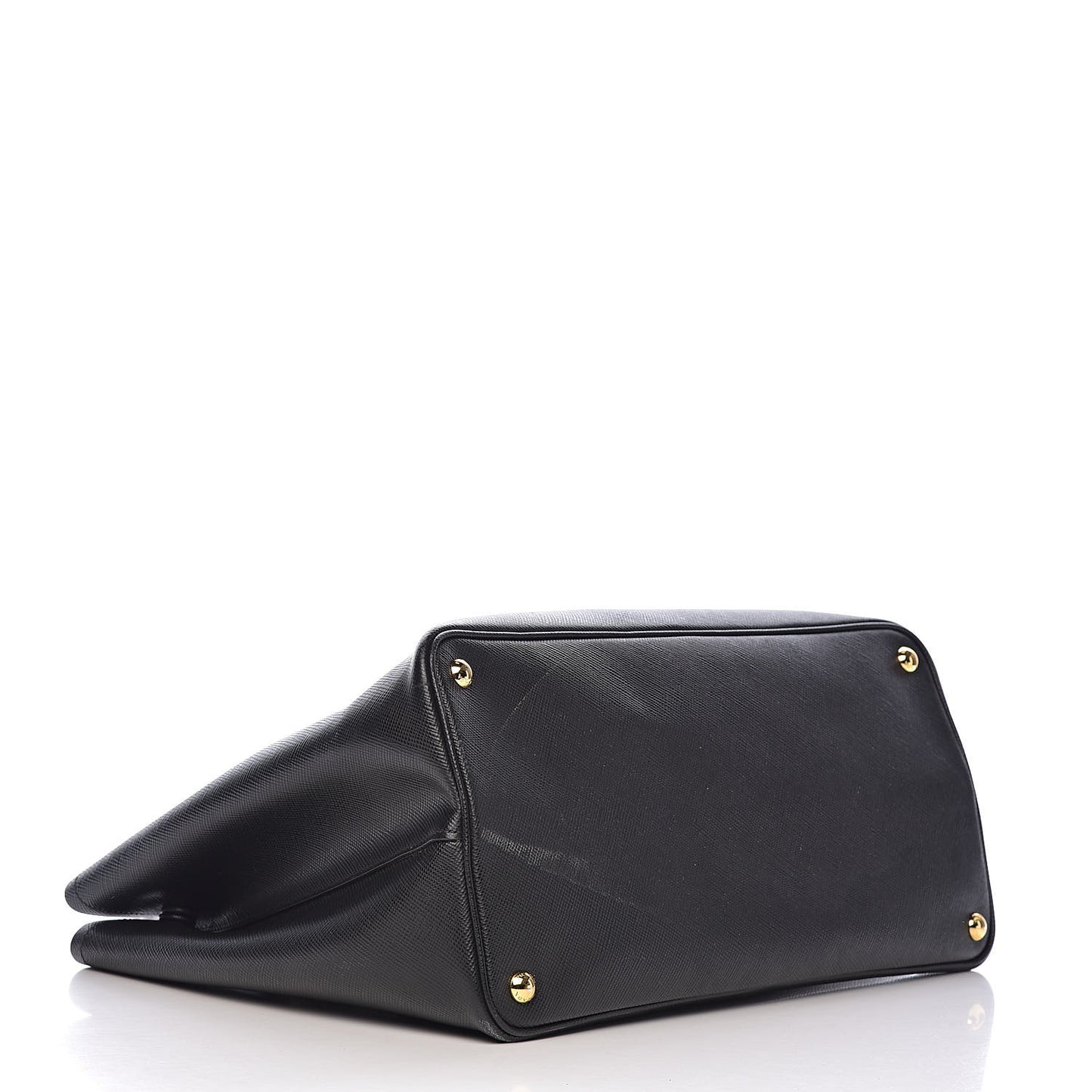 Saffiano Cuir Large Double Bag Black Fuoco