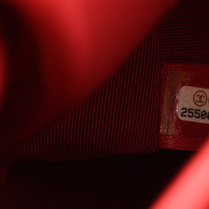 Chanel Grained Calfskin Stitched Chevron Medium Chic Top Handle Flap Red 7 of 15