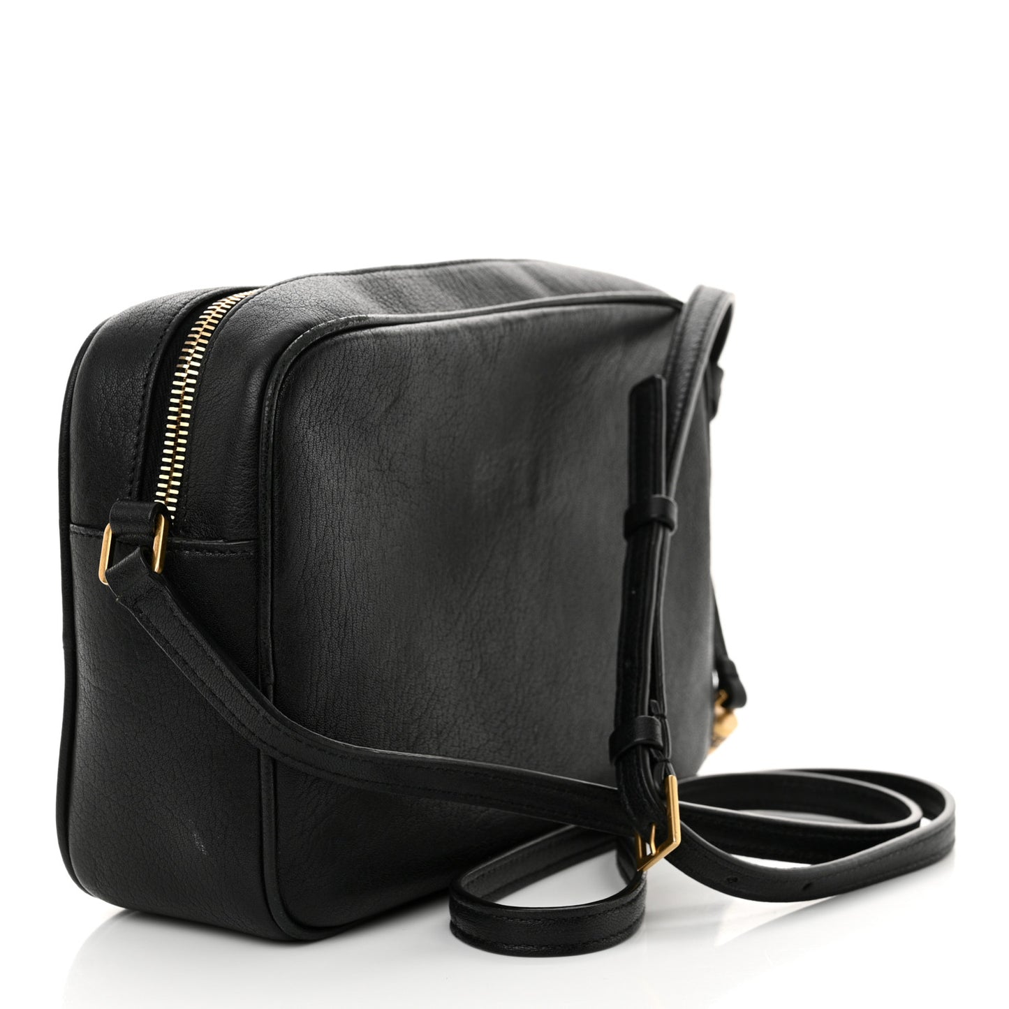 Grained Lambskin Monogram Lou Camera Bag Black