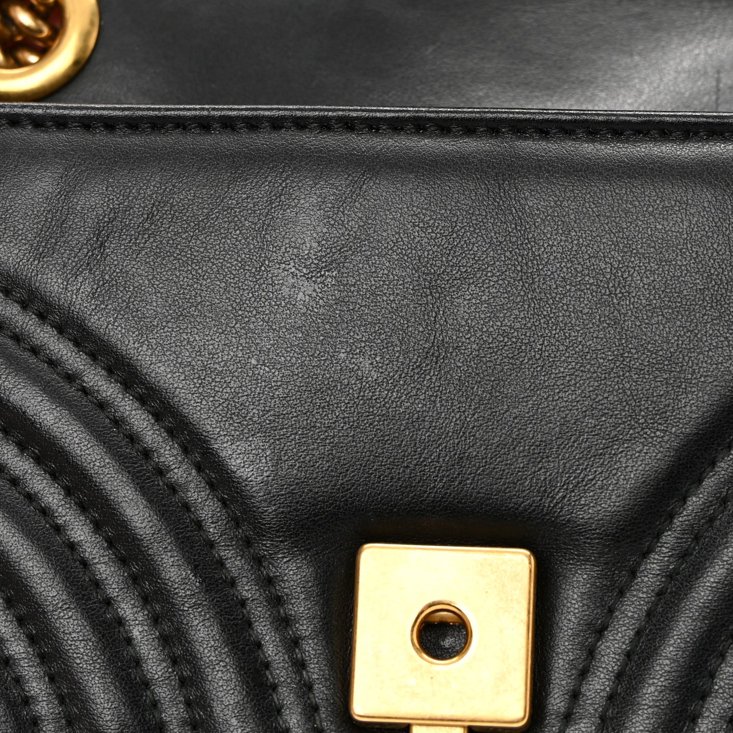 Calfskin Matelasse Mini GG Marmont Shoulder Bag Black