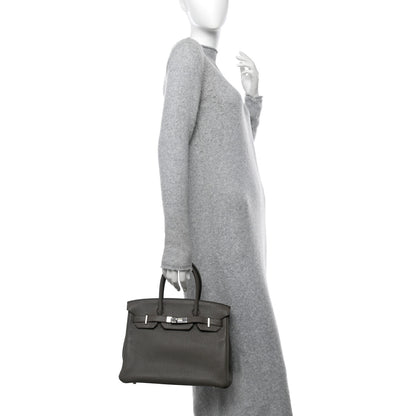 Hermes Taurillon Clemence Birkin 30 Etain 2 of 15