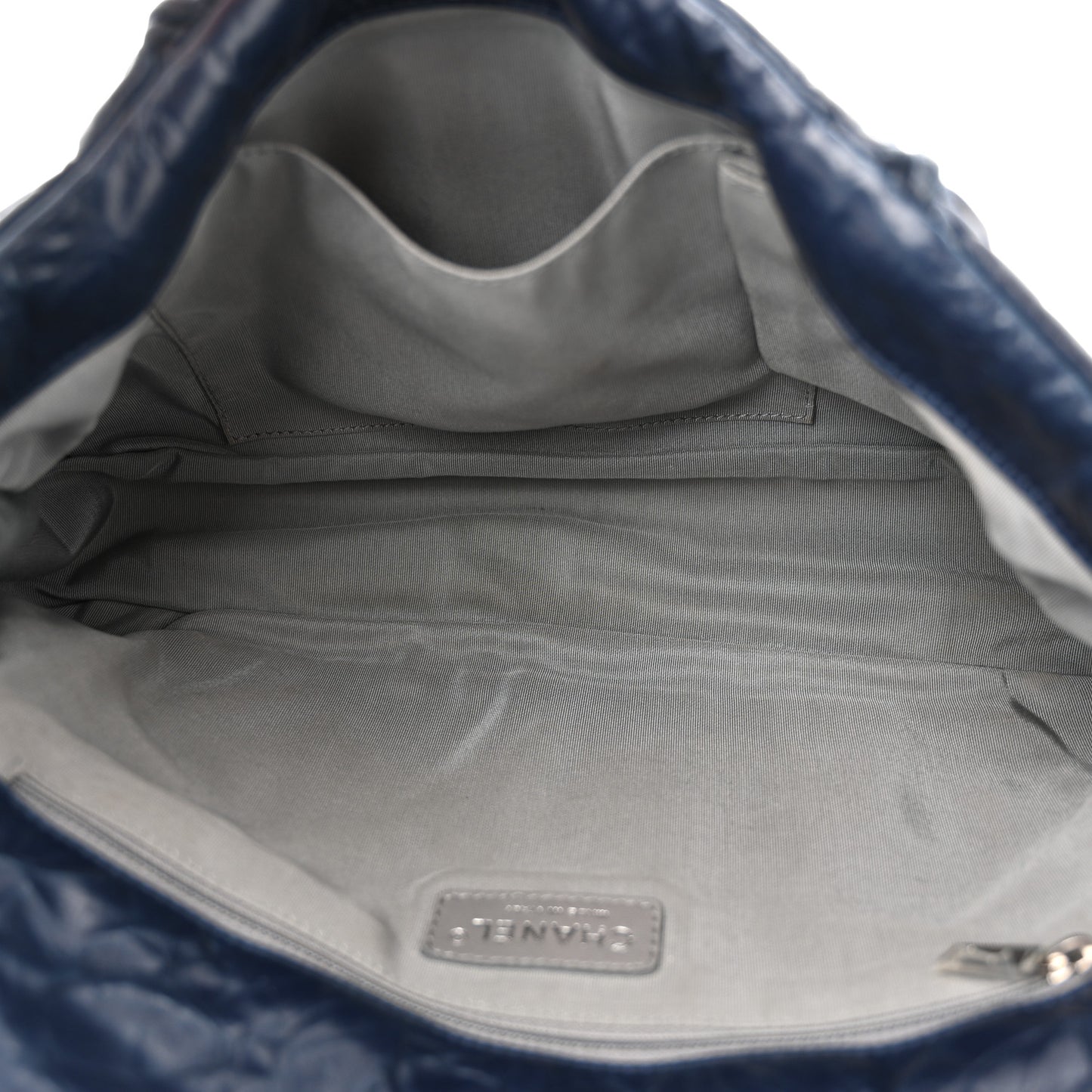 Calfskin Ultra Stitch Oversize Flap Navy