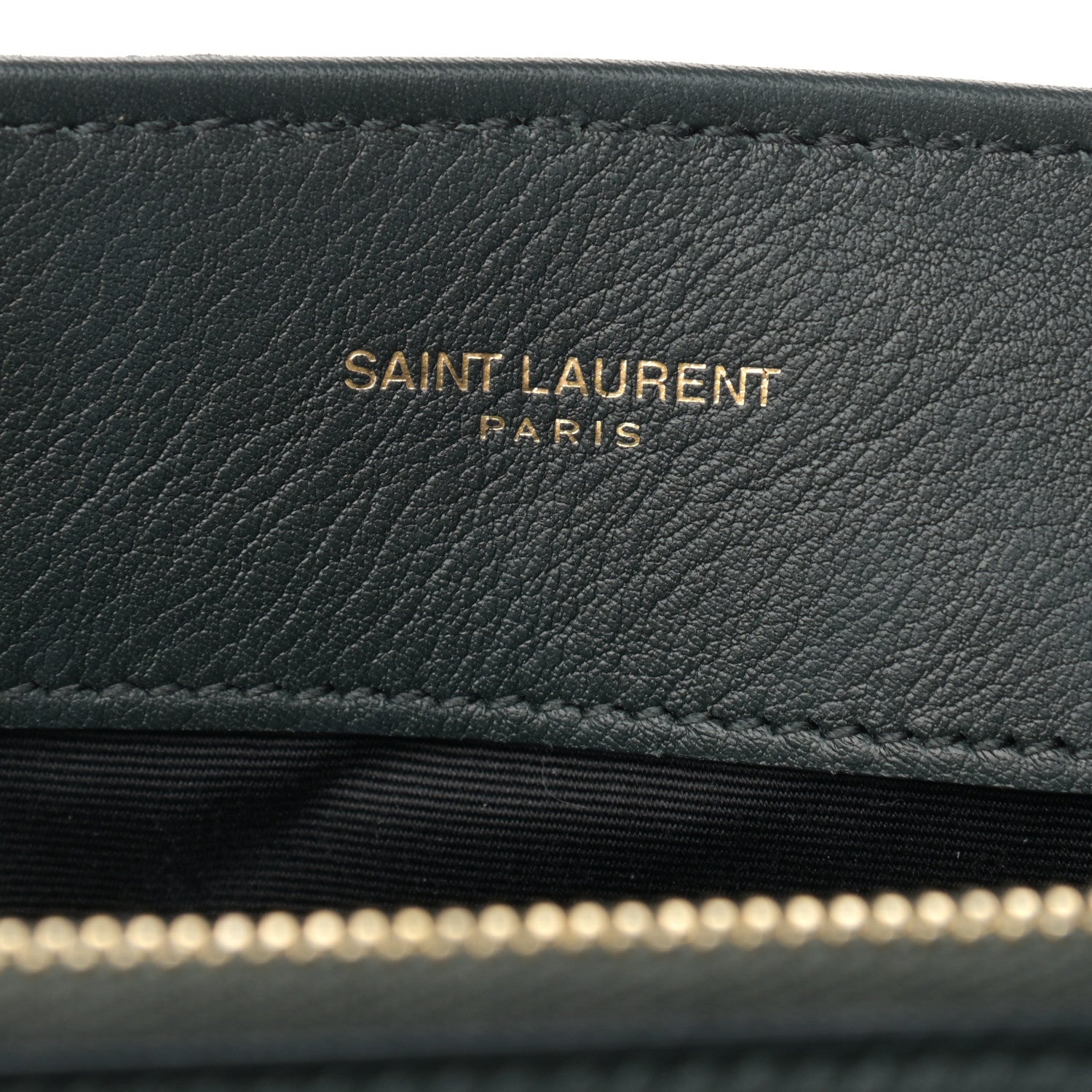 Saint Laurent Suede Y Quilted Monogram Medium Loulou Chain Satchel Deep Green 7 of 10
