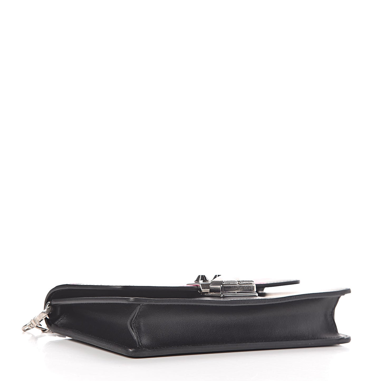 City Calfskin Racing Logo Mini Elektra Crossbody Bag Fuxia Black