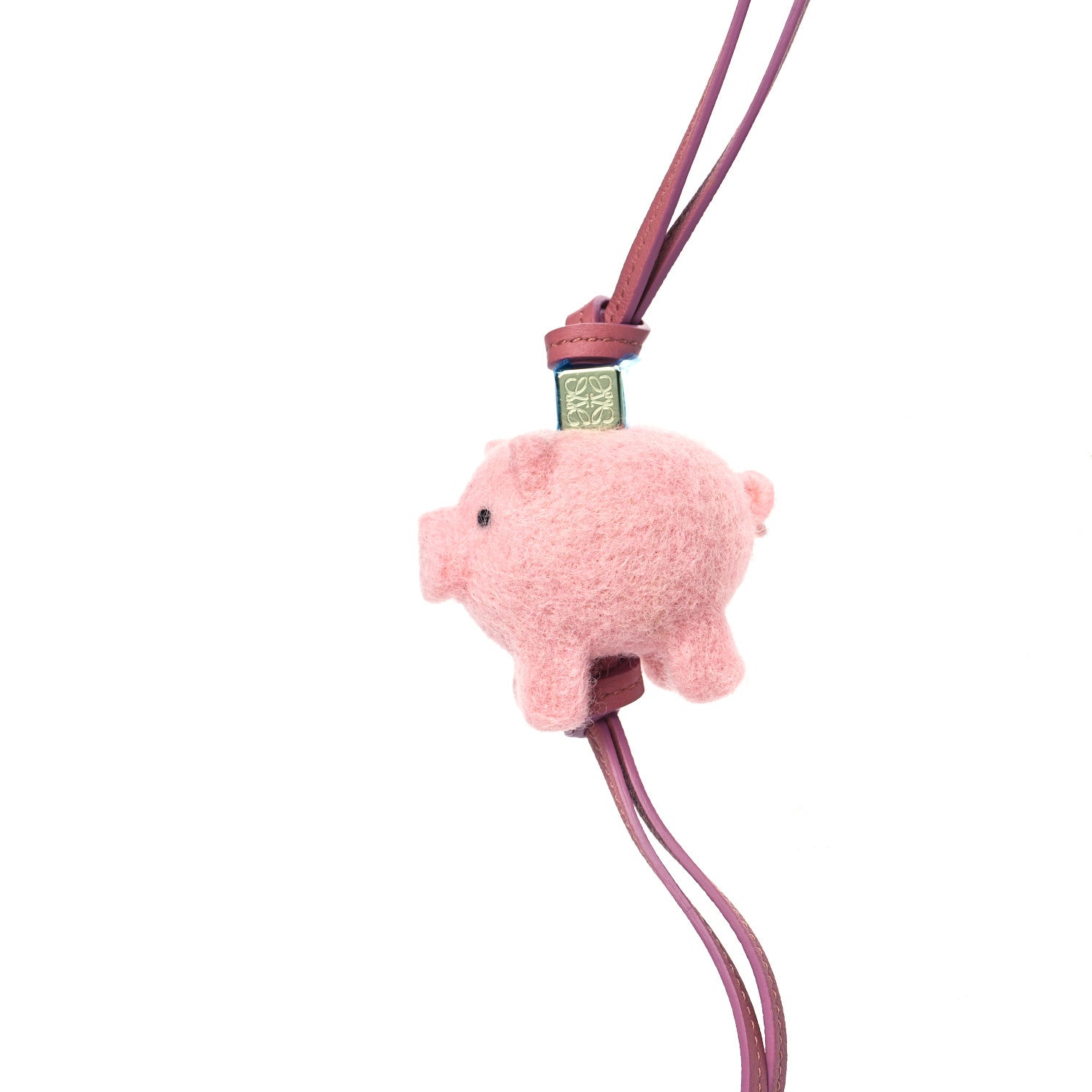 Loewe Calfskin Felt Pig Charm Pink Tan 3 of 5