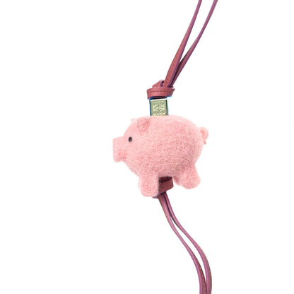 Loewe Calfskin Felt Pig Charm Pink Tan 3 of 5
