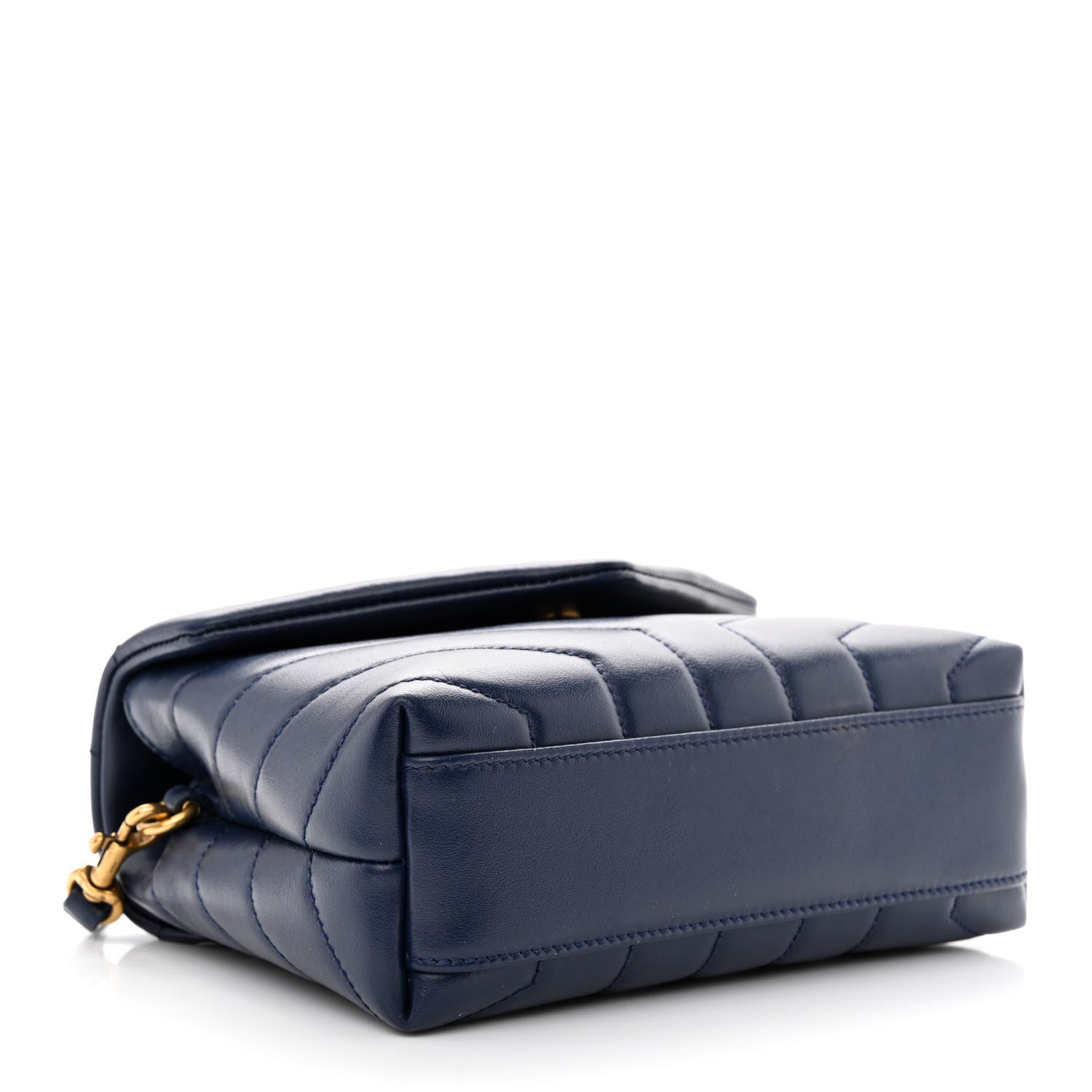 Saint Laurent Calfskin Y Quilted Monogram Toy Loulou Crossbody Bag Denim 4 of 16