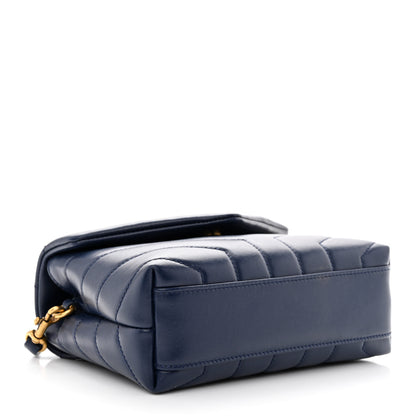 Saint Laurent Calfskin Y Quilted Monogram Toy Loulou Crossbody Bag Denim 4 of 16