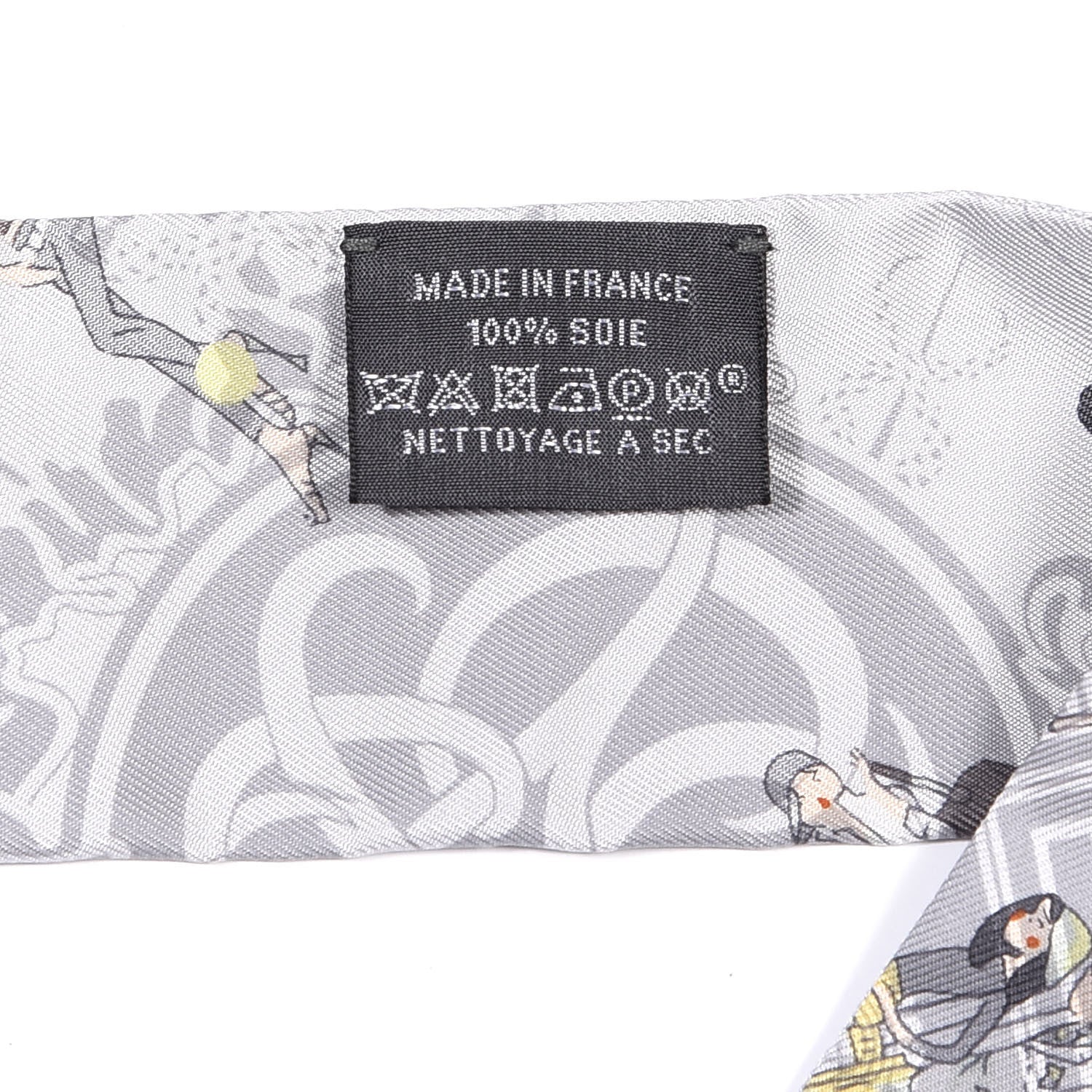 Hermes Silk Ex-Libris Les Parisie Twilly Gris Perle Jaune Soufre 4 of 4