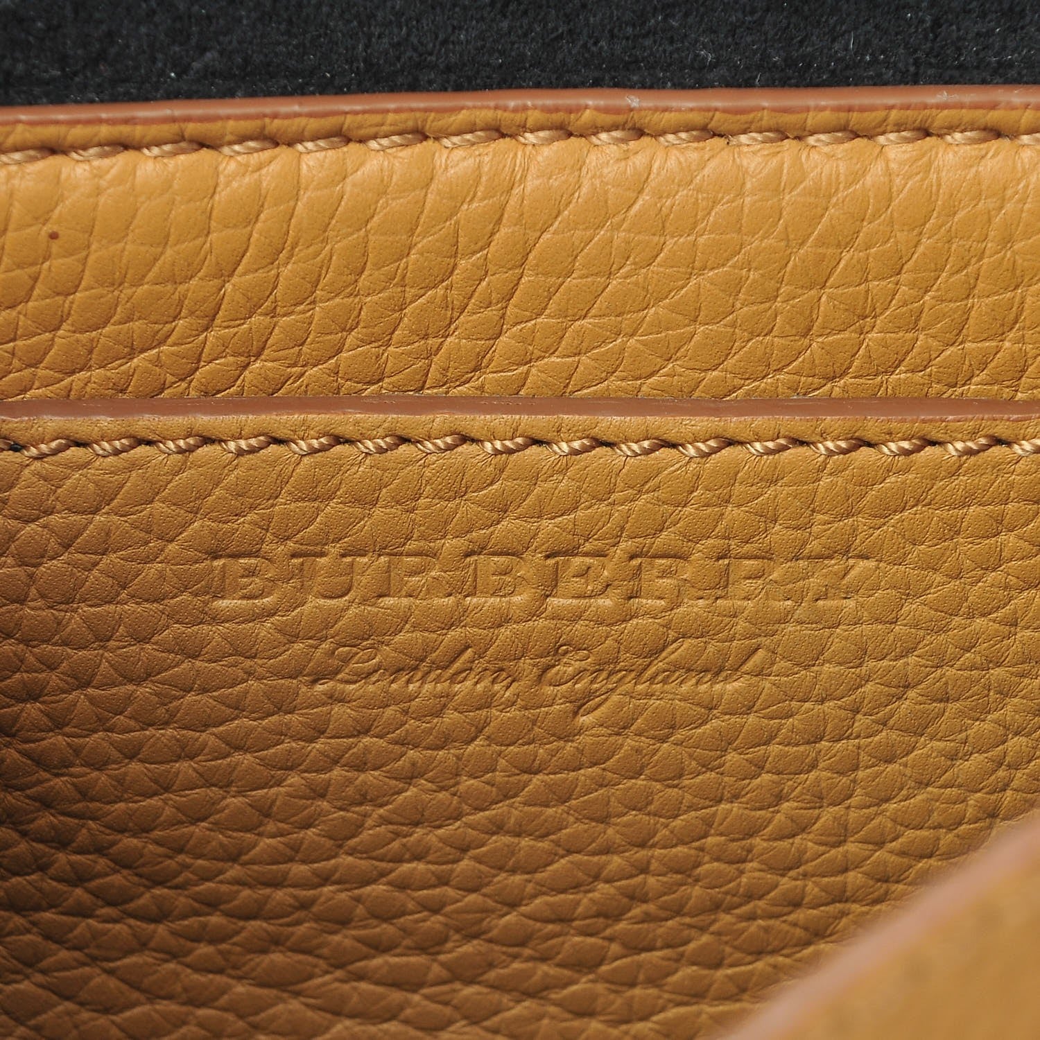 Burberry Signature Grain Small Burleigh Crossbody Bag Ochre Yellow 6 of 9