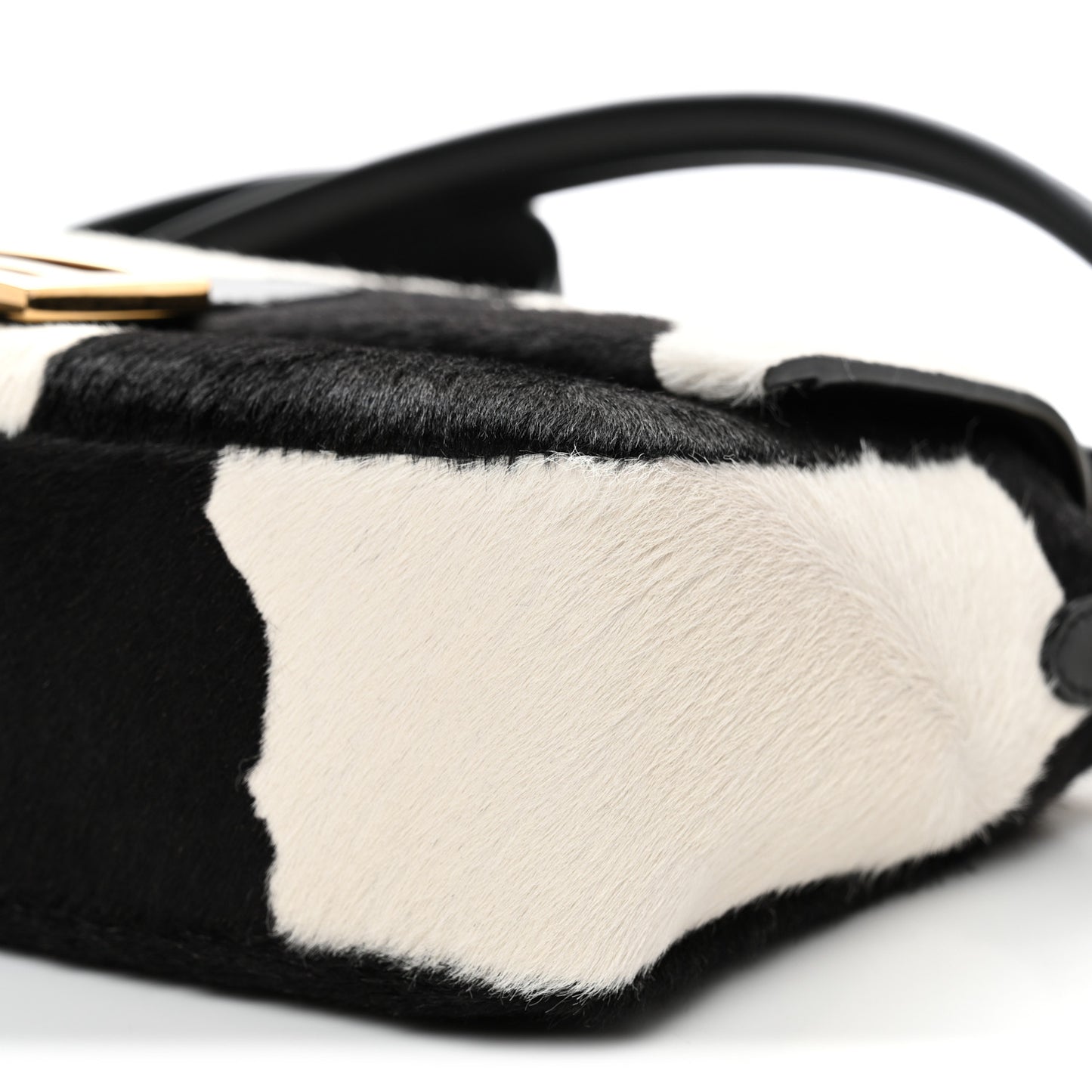 Calf Hair Baguette Black White