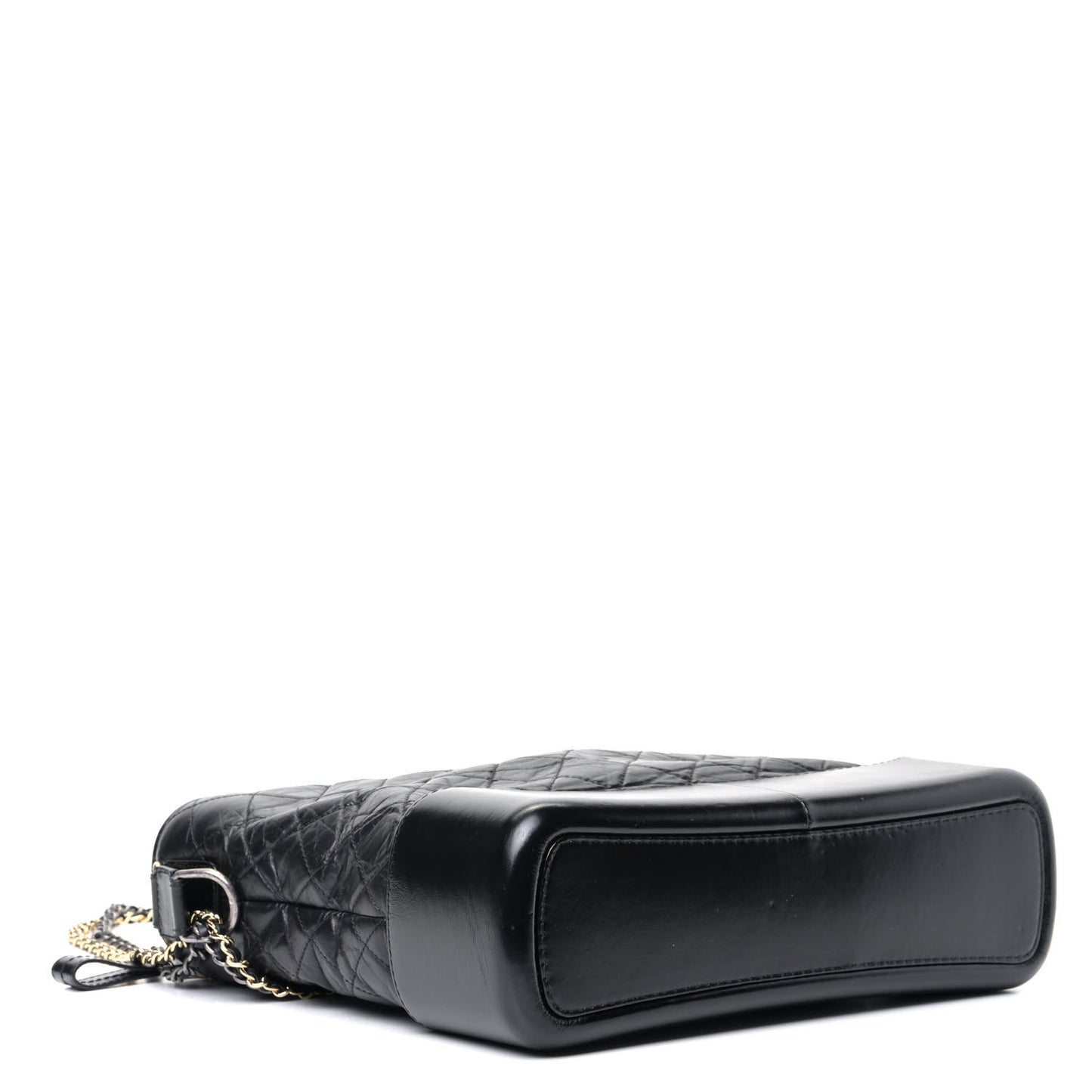 Aged Calfskin Quilted Large Gabrielle Hobo Black