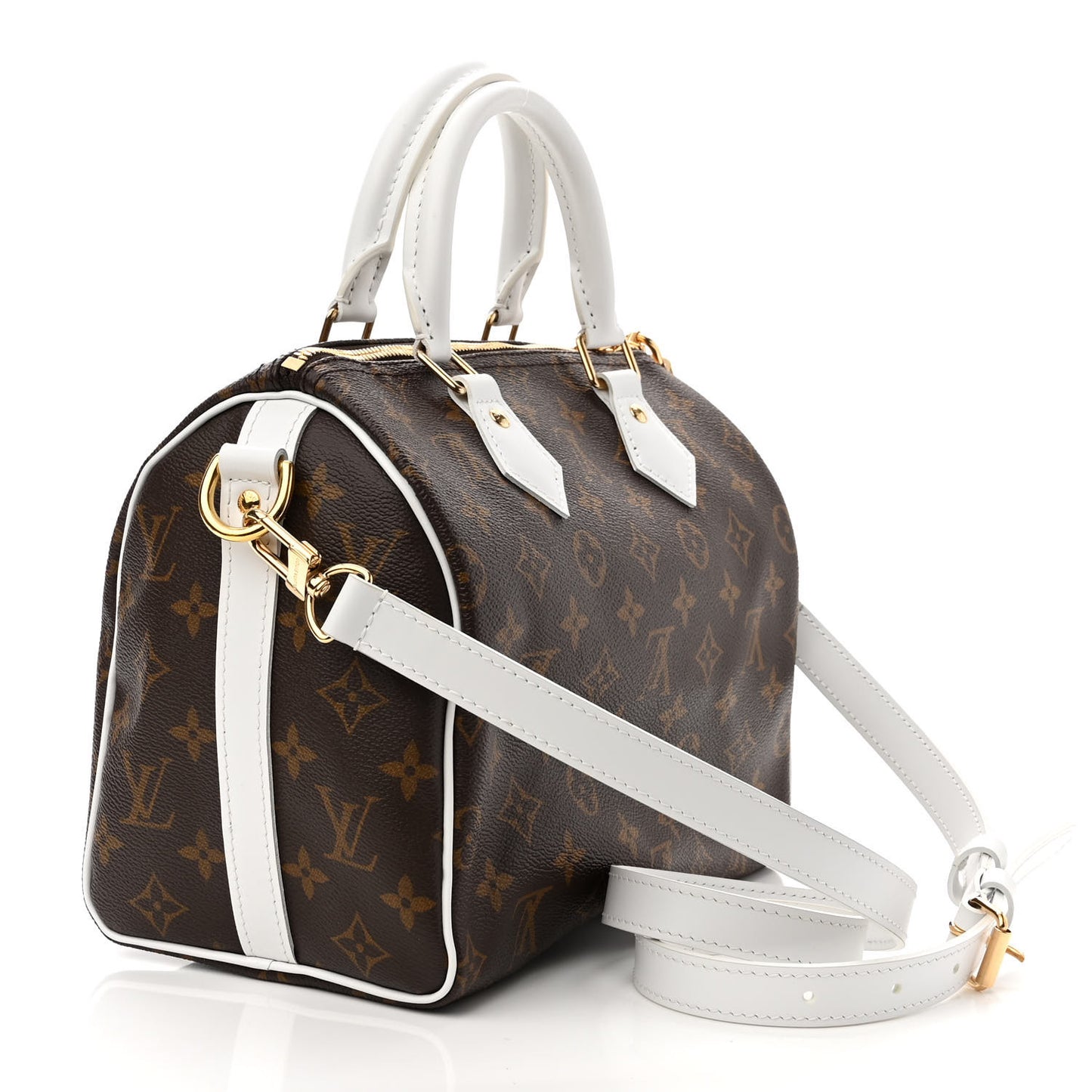 Monogram LV Match Speedy Bandouliere 25 White