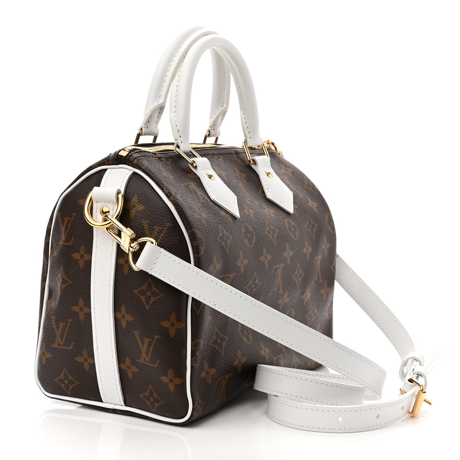 Louis Vuitton Monogram LV Match Speedy Bandouliere 25 White 3 of 10