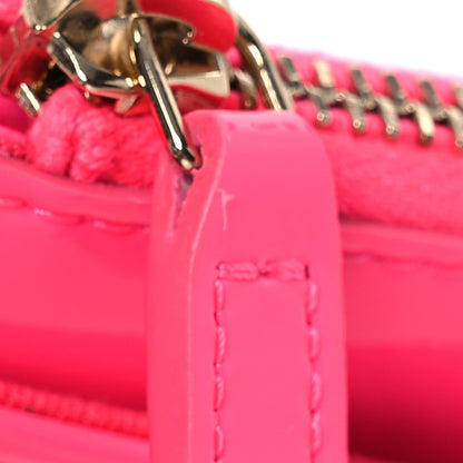 Chanel Patent Chevron Quilted Boy Zip Card Holder Neon Pink 10 of 11