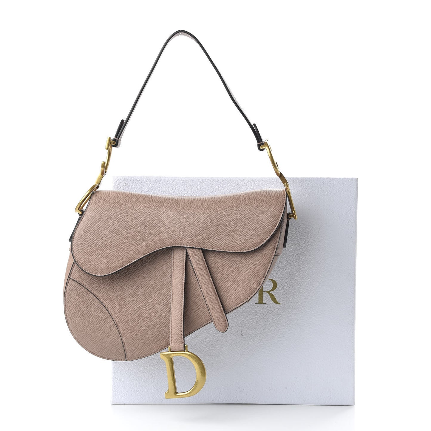 Grained Calfskin Saddle Bag Pink