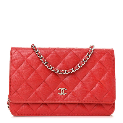 Chanel Caviar Quilted Wallet On Chain WOC Red 1 of 16
