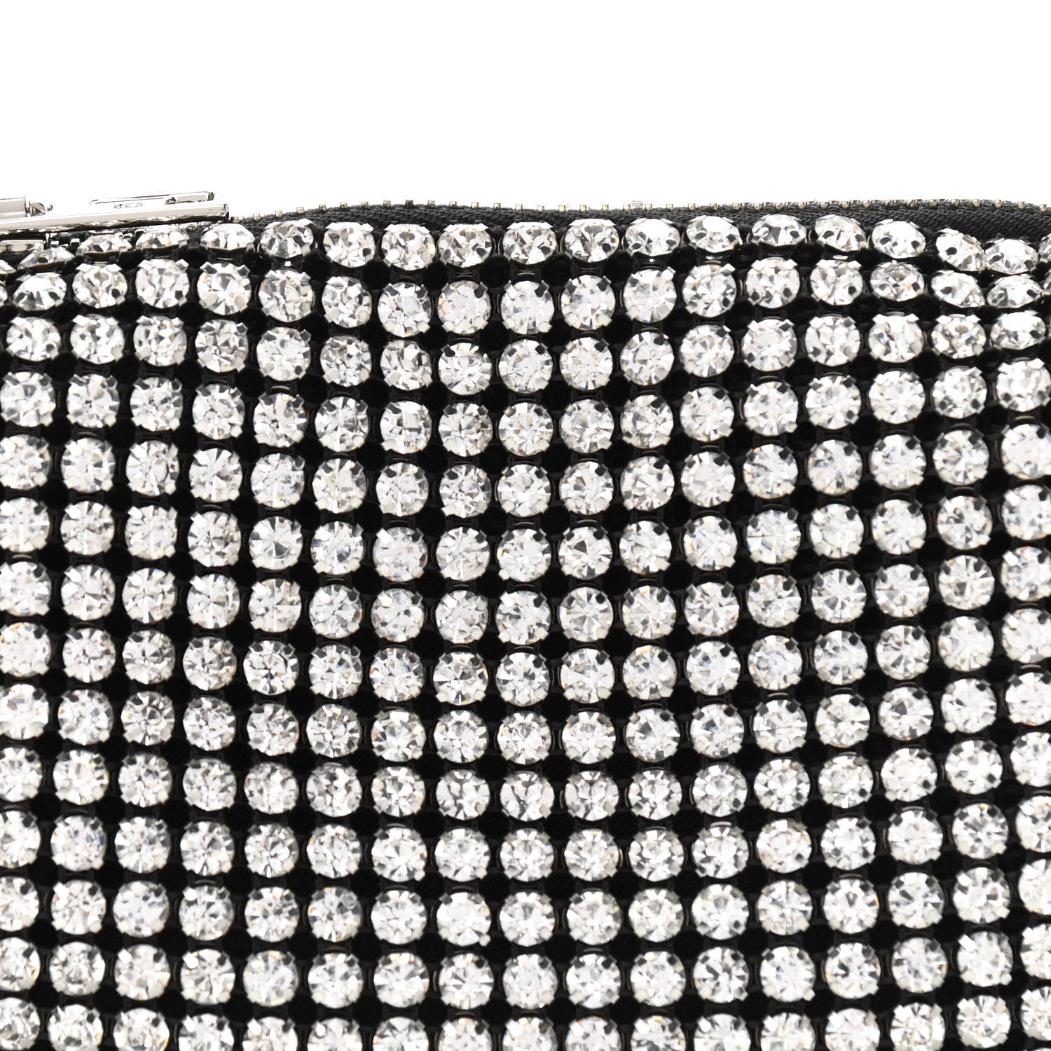Alexander Wang Mesh Crystal Rhinestone Mini Heiress Pouch Black Silver 8 of 10