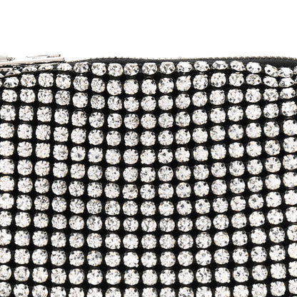 Alexander Wang Mesh Crystal Rhinestone Mini Heiress Pouch Black Silver 8 of 10