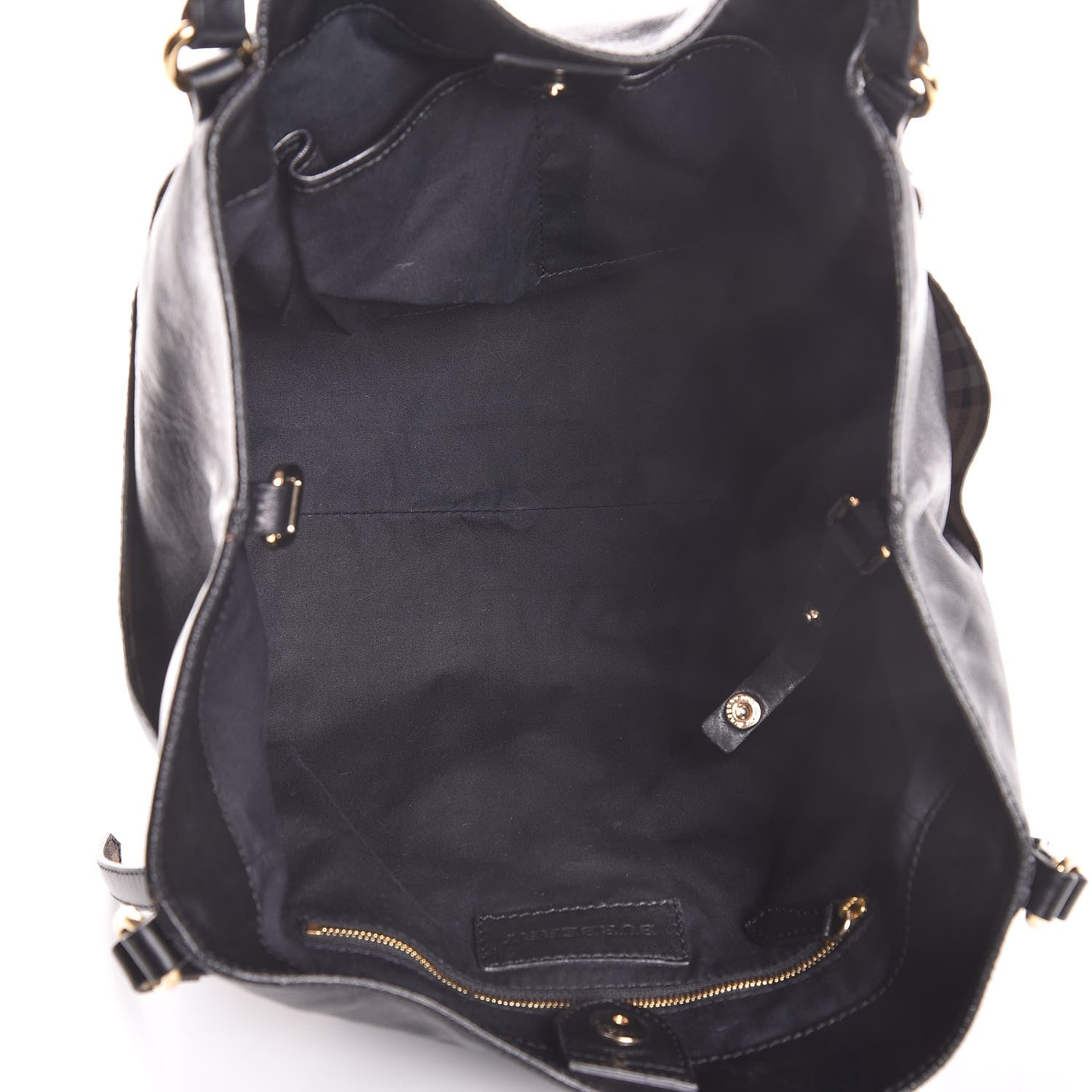 Burberry Calfskin Haymarket Check Small Canterbury Tote Black 5 of 8