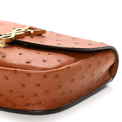 Saint Laurent Ostrich Mini Classic Monogram Kaia Satchel Brick 8 of 9