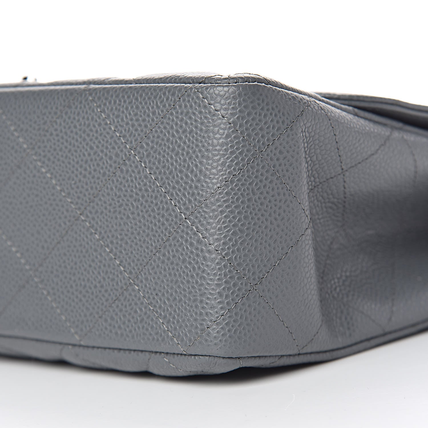 Chanel Caviar Quilted Jumbo Single Flap Grey 9 of 18