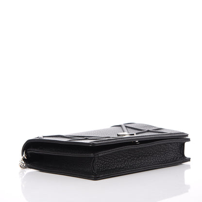 Christian Dior Grained Calfskin Diorama Wallet on Chain Pouch Black 4 of 8